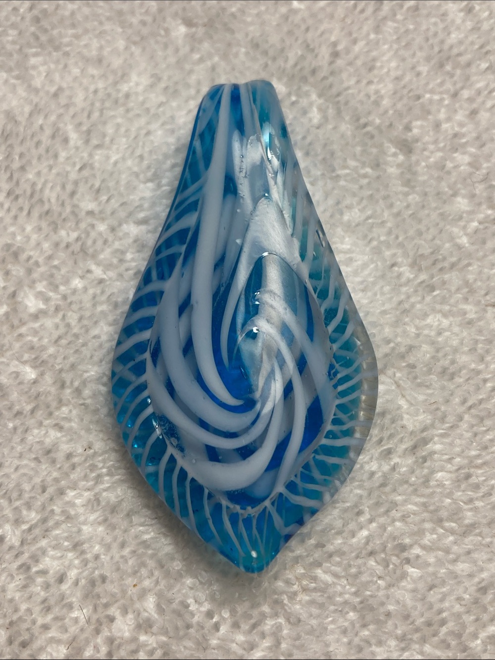 Blue and White Swirl Glass Pendant